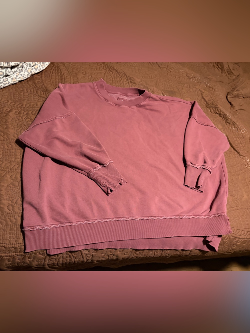 aerie maroon Crewneck Pullover Sweatshirt